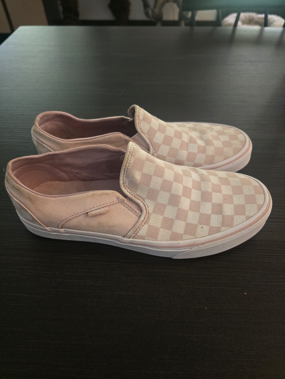 Women's Pink Checkerboard Vans